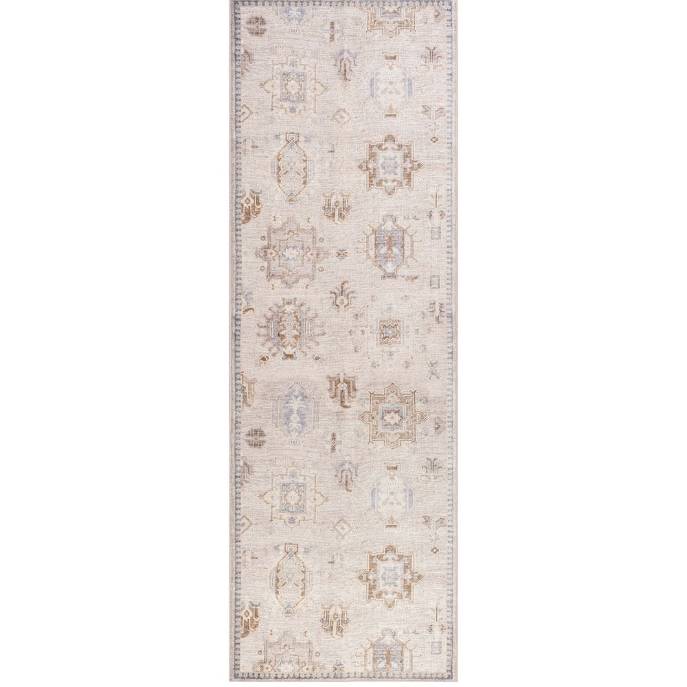 Hazy Heraldry Runner Rug in Soft Beige and Taupe - 2' 6" x 12' - Picture 2 of 4